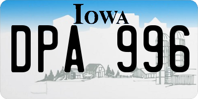 IA license plate DPA996