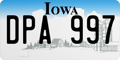 IA license plate DPA997