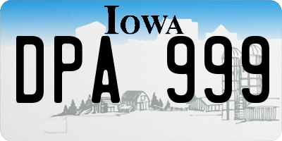 IA license plate DPA999
