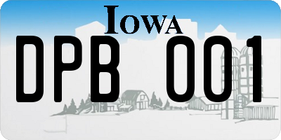 IA license plate DPB001