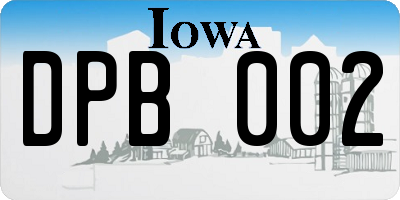 IA license plate DPB002