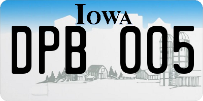 IA license plate DPB005