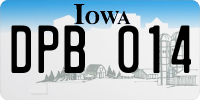 IA license plate DPB014