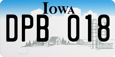 IA license plate DPB018