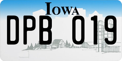 IA license plate DPB019
