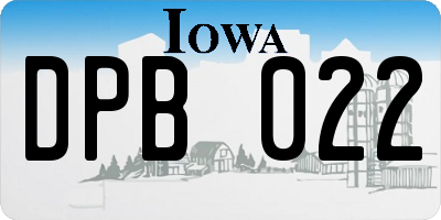 IA license plate DPB022