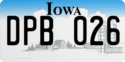 IA license plate DPB026