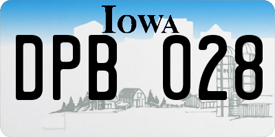 IA license plate DPB028