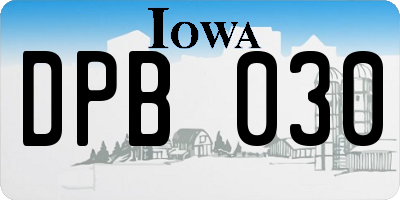 IA license plate DPB030