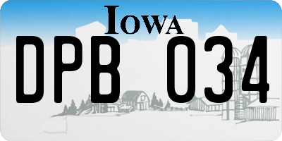 IA license plate DPB034
