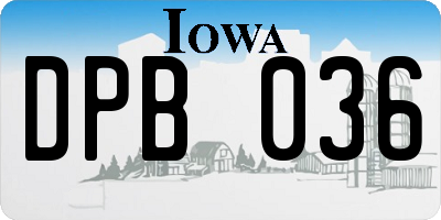 IA license plate DPB036