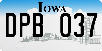 IA license plate DPB037
