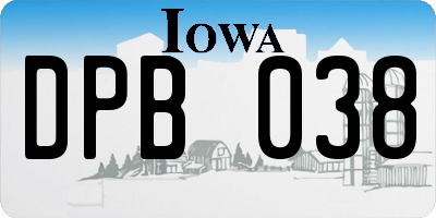 IA license plate DPB038