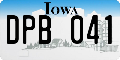 IA license plate DPB041