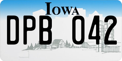 IA license plate DPB042