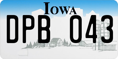 IA license plate DPB043
