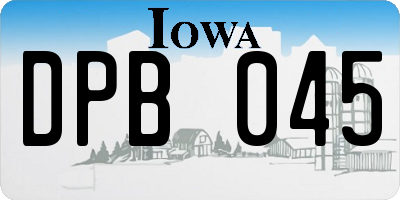 IA license plate DPB045