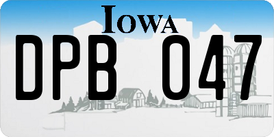 IA license plate DPB047