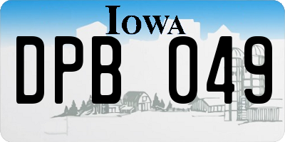 IA license plate DPB049