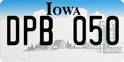 IA license plate DPB050