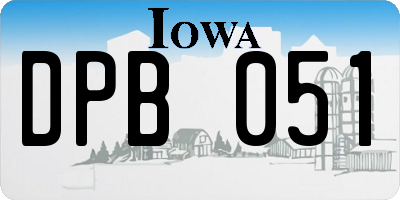 IA license plate DPB051