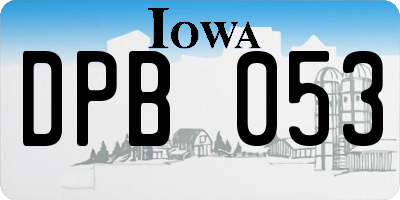 IA license plate DPB053