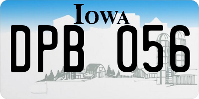 IA license plate DPB056