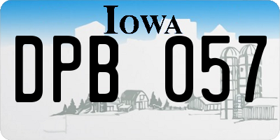 IA license plate DPB057