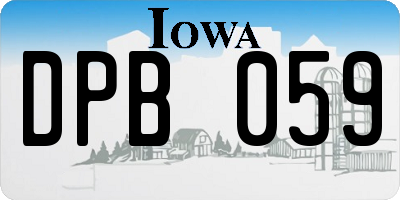 IA license plate DPB059