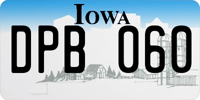 IA license plate DPB060