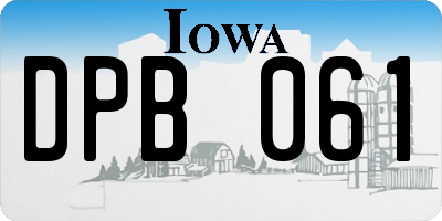 IA license plate DPB061