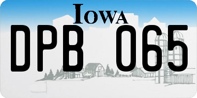 IA license plate DPB065