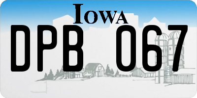 IA license plate DPB067