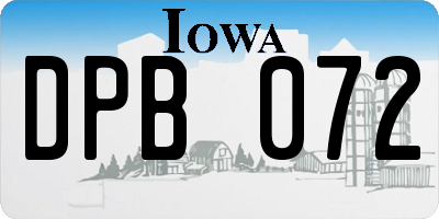 IA license plate DPB072