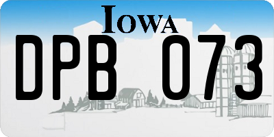 IA license plate DPB073