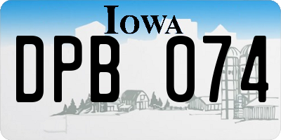 IA license plate DPB074