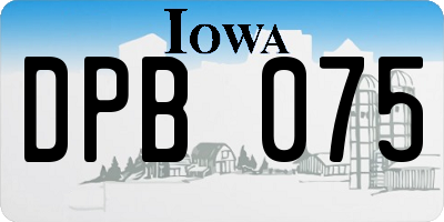 IA license plate DPB075