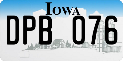 IA license plate DPB076