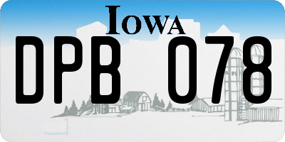 IA license plate DPB078