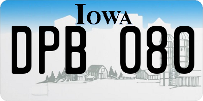 IA license plate DPB080