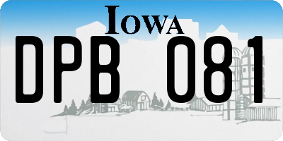 IA license plate DPB081