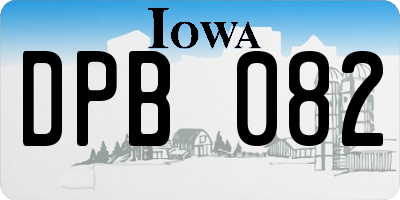 IA license plate DPB082
