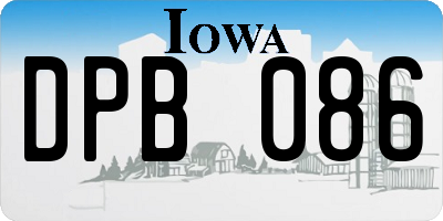 IA license plate DPB086