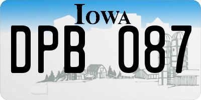 IA license plate DPB087