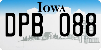 IA license plate DPB088