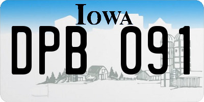 IA license plate DPB091