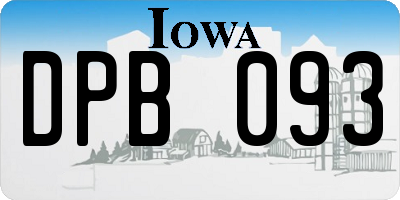 IA license plate DPB093