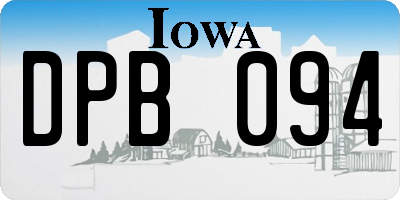 IA license plate DPB094