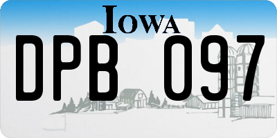 IA license plate DPB097