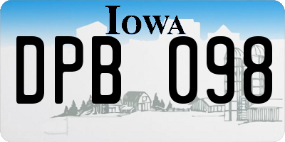 IA license plate DPB098